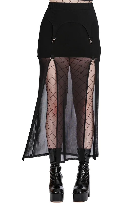 Banned Moody Melody Slit Skirt velvet skirt rich