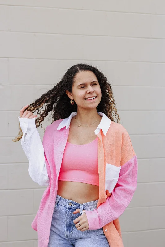 Make It Look Easy Candy Pink Tank flowy tank top