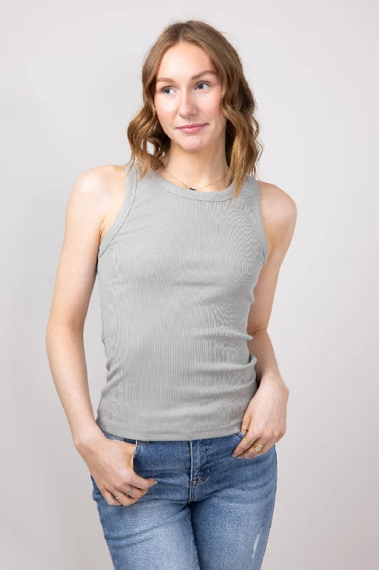 Thread & Supply Edlin Tank Top for Women in Forest Fog | T2338BRTS-FORESTFOG solid color tank