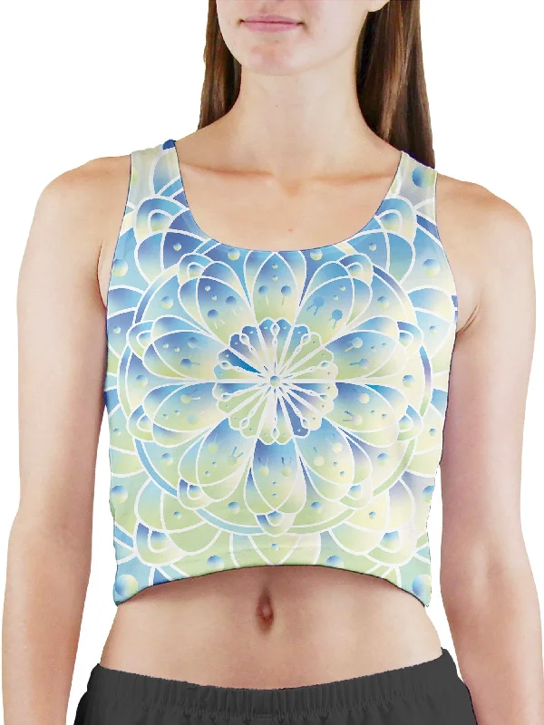 Indigo Ice Mandala Cropped Tank Top peekaboo tank top