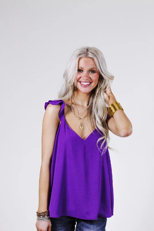 Share The Love Purple Tank Top breathable tank top