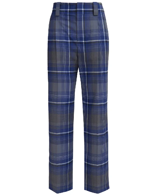 Mazarine Blue Plaid Trouser Trousers Floral Bohemian