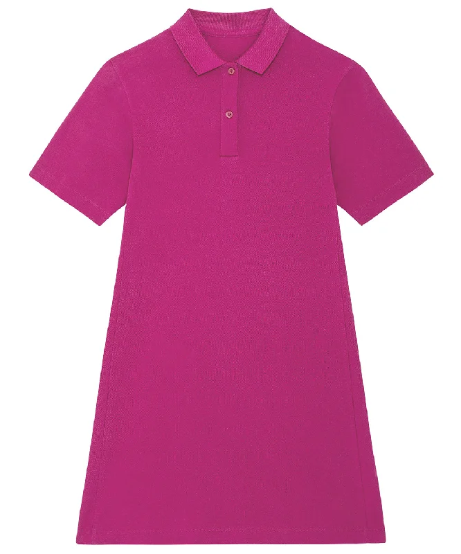 Orchid Flower - Stella Paiger women's piqué polo dress (STDW162) Tunics Winter warm