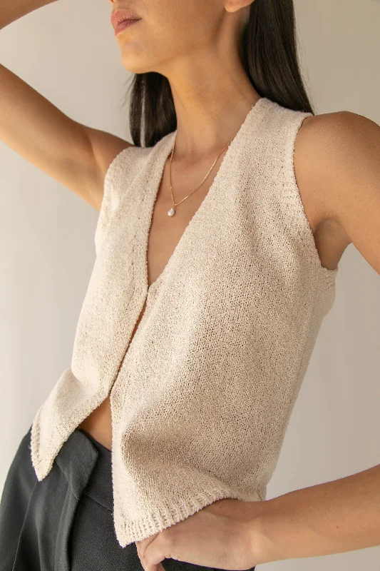 OPEN FRONT KNIT TANK loose fit tank