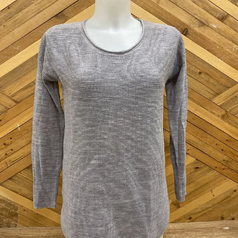 Max Studio - Longsleeve Sweater : Grey-women-SM Tailored Straight A-Line