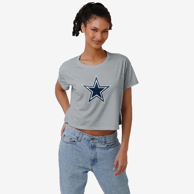 Dallas Cowboys Womens Alternate Team Color Crop Top Lace Blend Ribbed Blend Corduroy Blend