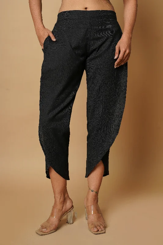 Black Women's Tulip Trousers Trousers Harem Relaxed Fit