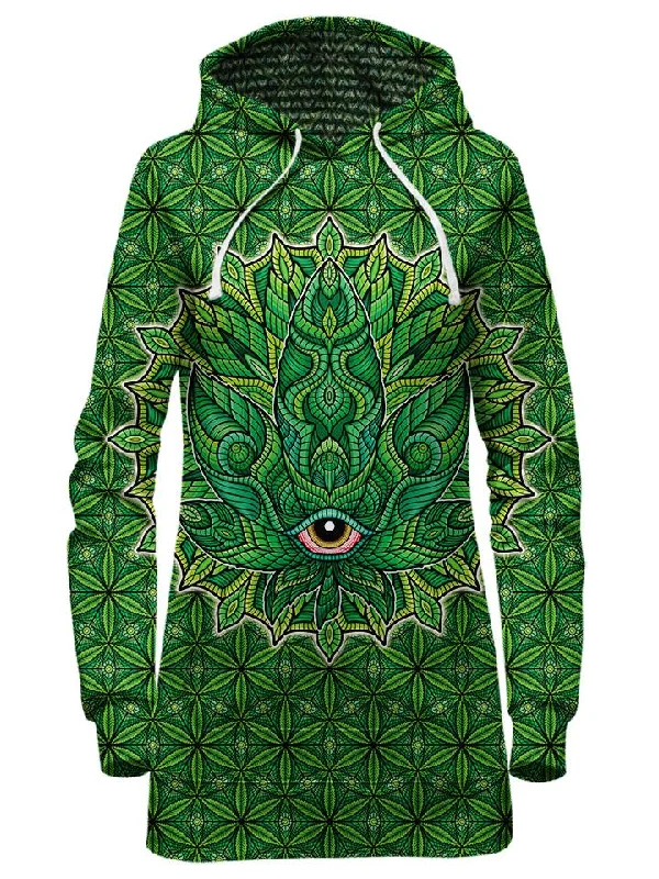 Leaf Hoodie Dress Hoodie with Patch Decorative Personalized