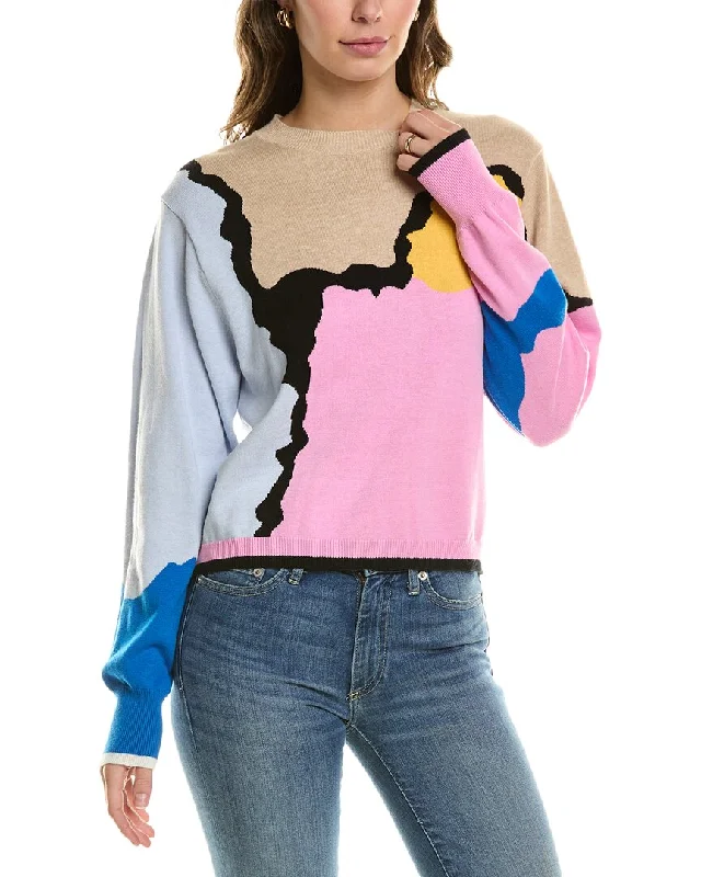 WISPR Aubrey Silk-Blend Sweater Front Pockets Side Pockets Patch Pockets