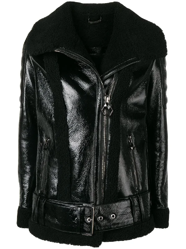 PP 1978 leather jacket Notch Collar Peter Pan Collar Cowl Neck