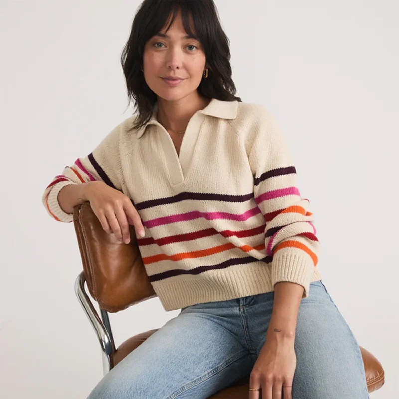 Claire Relaxed Sweater Polo Terry Blend Velvet Blend Canvas Blend