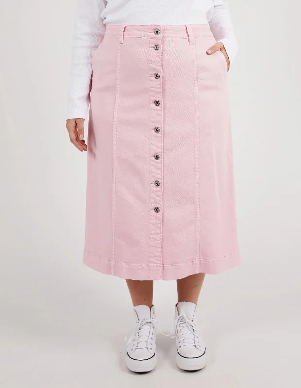 Florence Button Thru Skirt - Splendid Pink - Elm Lifestyle linen skirt airy