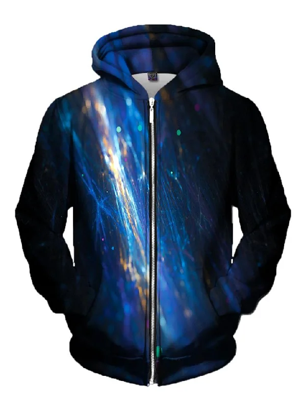 Fiber Optics Light Show Zip-Up Hoodie Hoodie with Slim Fit Tailored Modern