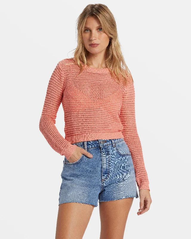 Nova Sweater - Peach Out Faux Fur Fabric Real Fur Fabric Shearling Fabric