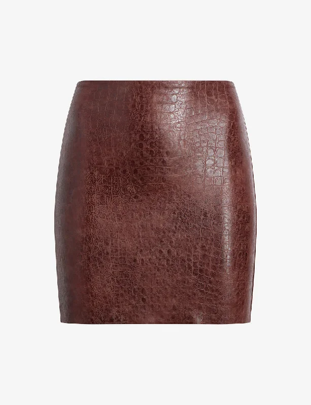 Faux Leather Animal Micro-Mini Skirt slim fit skirt