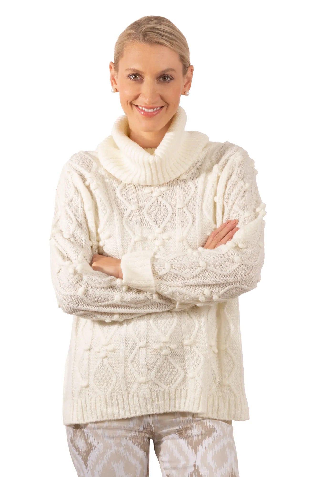Knot Enough Sweater Print Jacquard Patchwork
