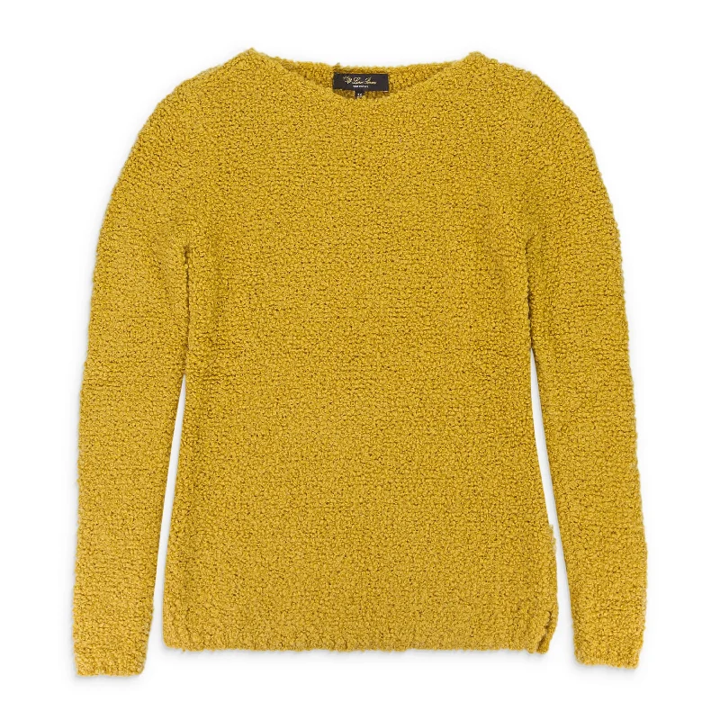 ALPACA CREW NECK MUSTARD SWEATER Stylish Fashionable Trendy