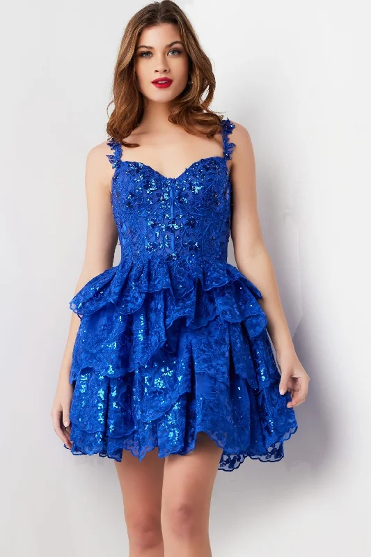 Jovani -37080 Sweetheart Laced Sequin Cocktail Dress Tunics Business professional