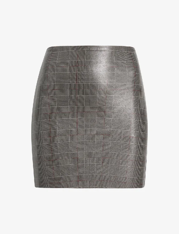 Faux Leather Print Micro-Mini Skirt high slit skirt