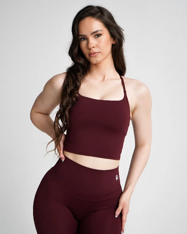 Impact Tank Top - Wine sheer tank top