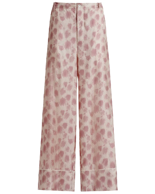 Antique Rose Crayon Leopard Trouser Trousers Denim Blue