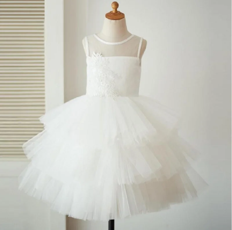 Lovely Ivory Tulle Lace Flower Girl Dresses, Ballet Dresses, Little Girl Dresses, FG072 Lovely Ivory Tulle Lace Flower Girl Dresses, Ballet Dresses, Little Girl Dresses, FG072