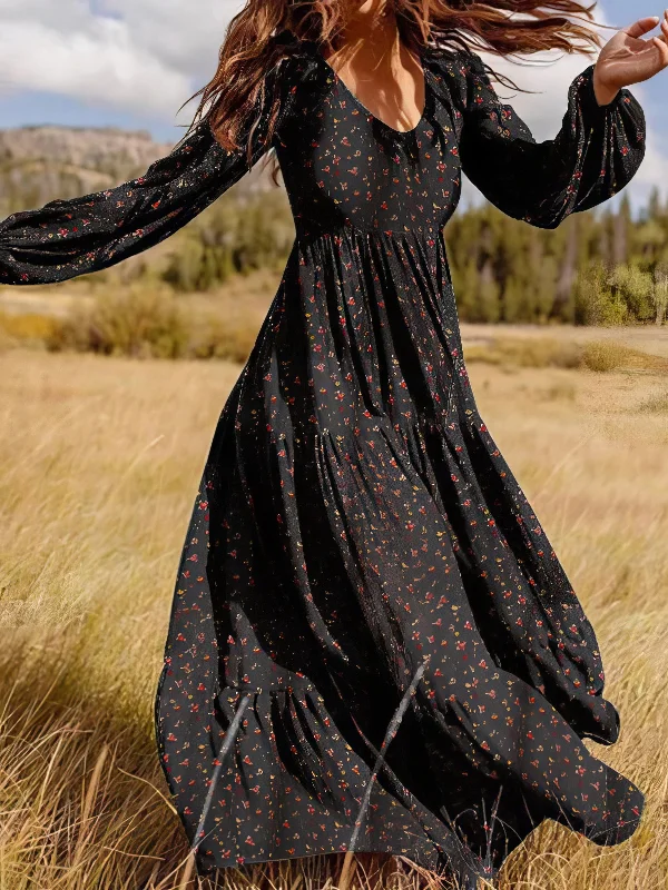 Green Floral Long Dress