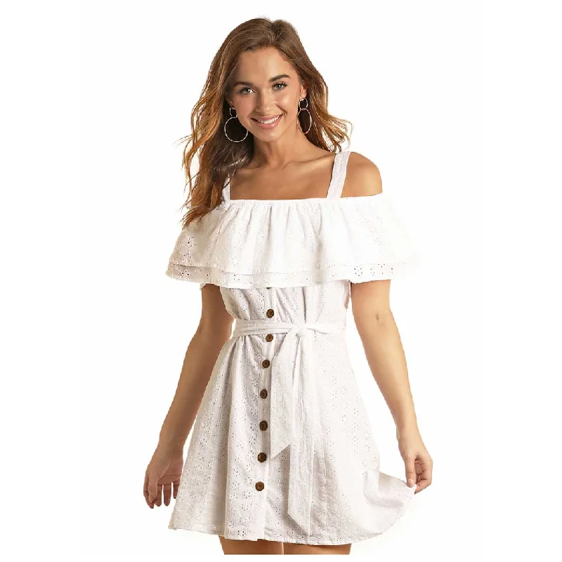 Rock & Roll Cowgirl Women's Eyelet Flounce Dress