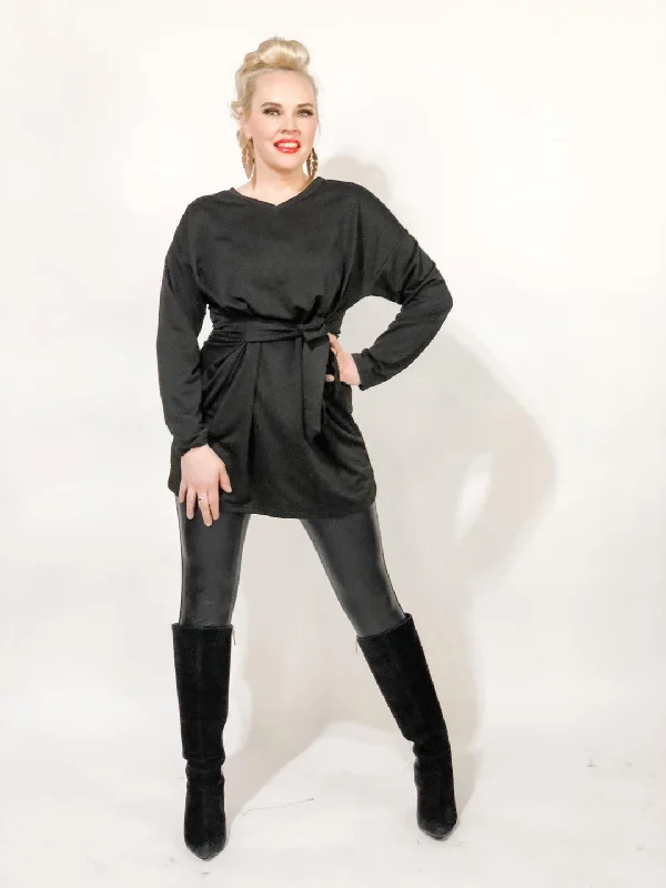 French Terry Front Tie Dress