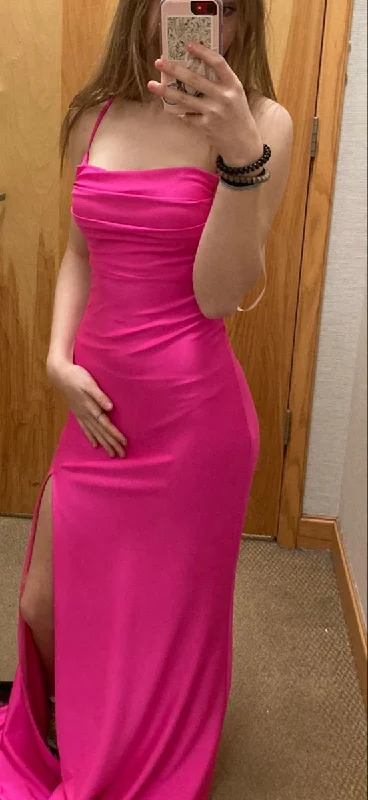 Beautiful Spaghetti Straps Slit Mermaid Prom Dress Evening Dress Y8194