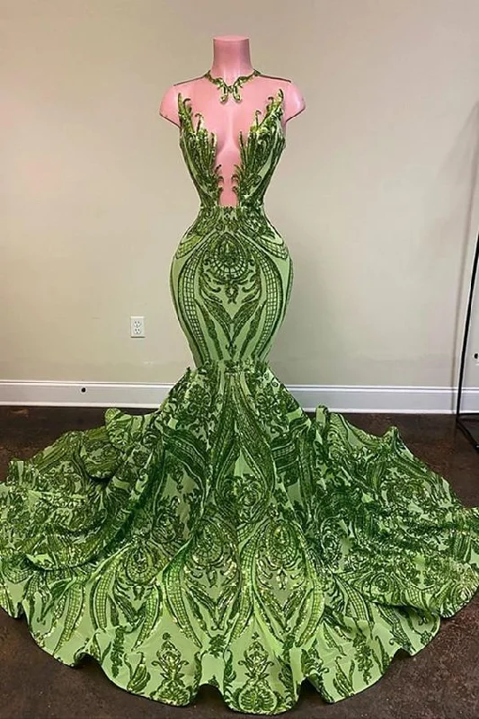 Sparkly Sequins Olive Green Mermaid African Prom Dresses Black Girls Jewel Neck Illusion Long Graduation Dress Plus Size Formal Sequined Evening Dress S11993 Sparkly Sequins Olive Green Mermaid African Prom Dresses Black Girls Jewel Neck Illusion Long Graduation Dress Plus Size Formal Sequined Evening Dress S11993