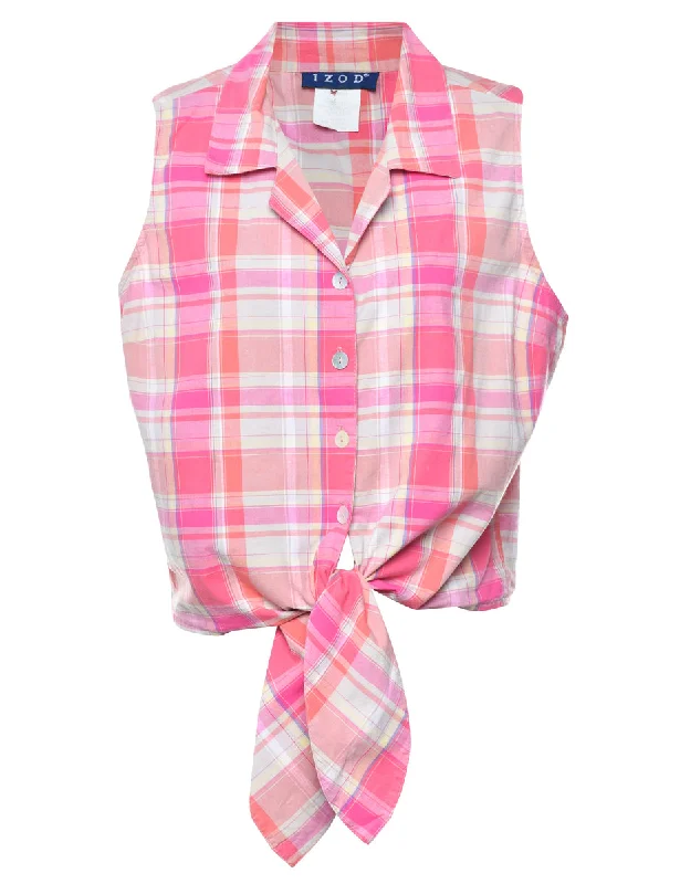 Izod Checked Shirt - L Zippered Buttoned Snapped