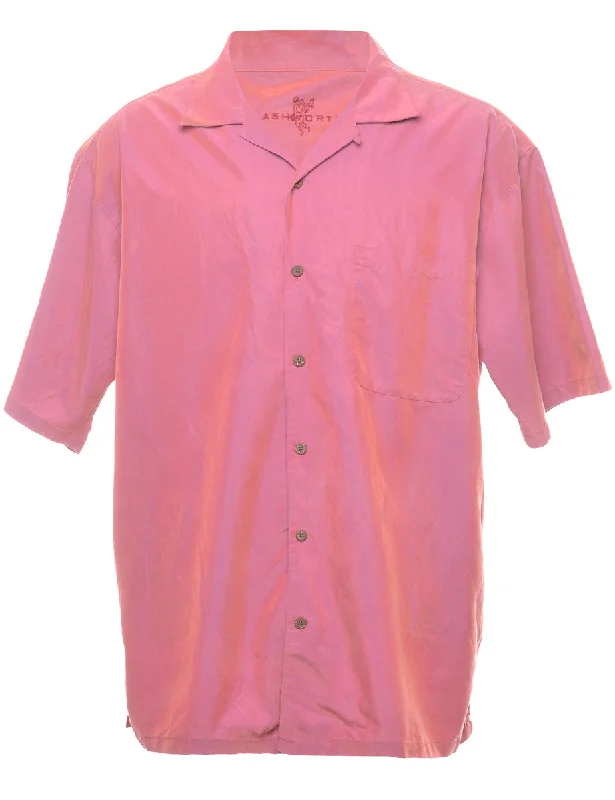 Pink Shirt - XL Rayon Velvet Corduroy