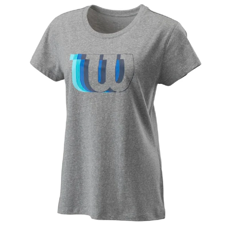 Wilson Women's Blur W Tech Tee (Grey) Fashionable Trendy Casual