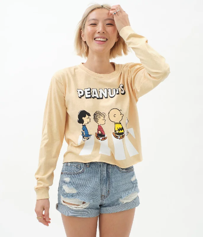 Aeropostale Long Sleeve Peanuts Characters Graphic Tee*** Faux Fur Fabric Real Fur Fabric Shearling Fabric