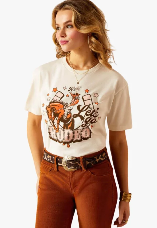 Ariat Womens Lets Rodeo T-Shirt Satin Fabric Silk Fabric Chiffon Fabric