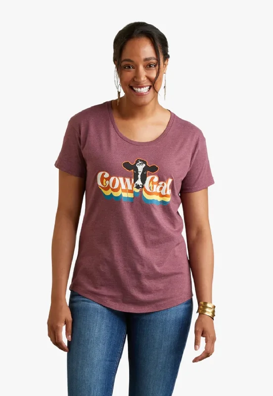 Ariat Womens Cow Gal T-Shirt Layered Multi-layer Single Layer