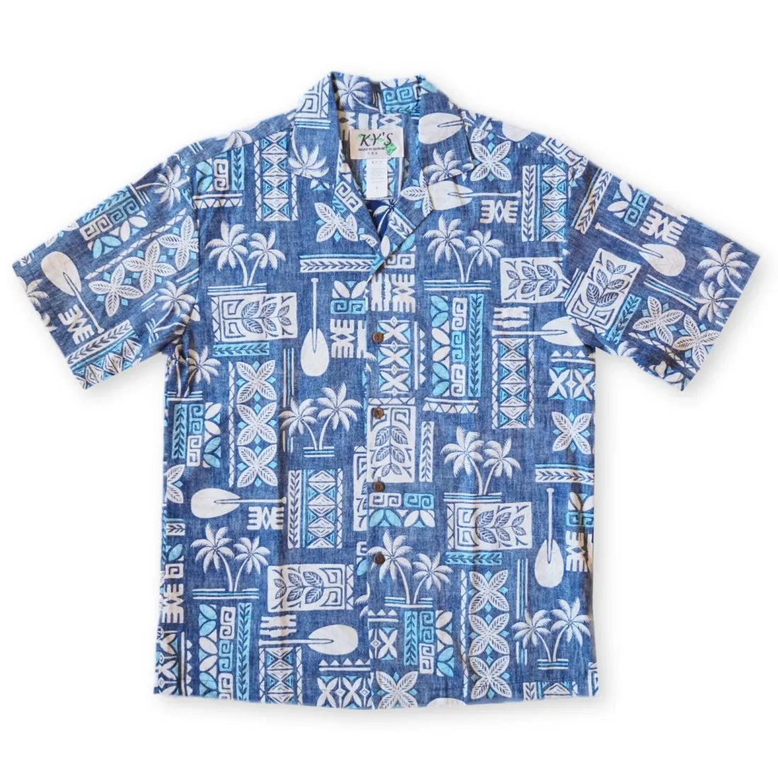 Blue Expedition Hawaiian REVERSE Shirt Nylon Fabric Polyester Fabric Spandex Fabric