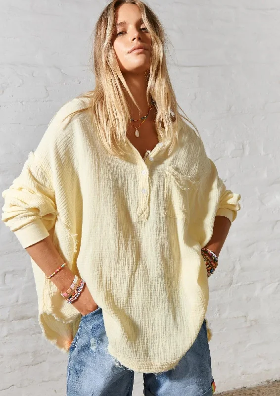 Hammill & Co S408 Oversized Lemon Shirt Collared Crew Neck Turtle Neck