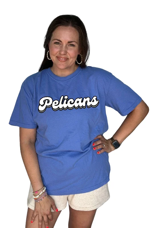 School Spirit Comfort Colors Tee Retro Pelicans (PRE-ORDER) Seamless Knitted Crochet