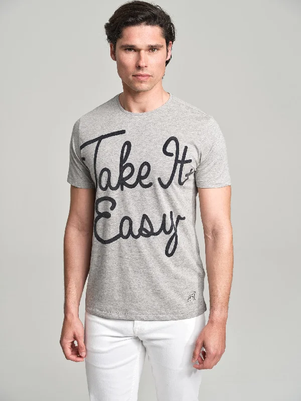 Slim fit t-shirt with printed positive message Denim Fabric Leather Fabric Suede Fabric