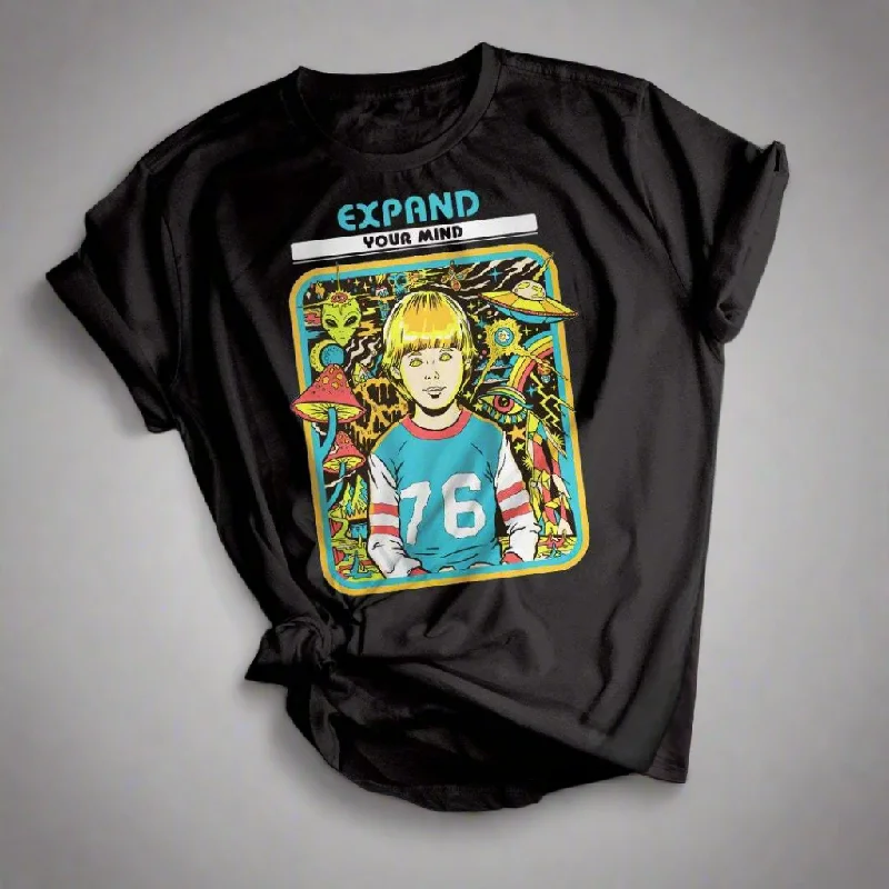 Steven Rhodes "Expand Your Mind" 80's Retro Graphic T-shirt Silk Blend Satin Velvet