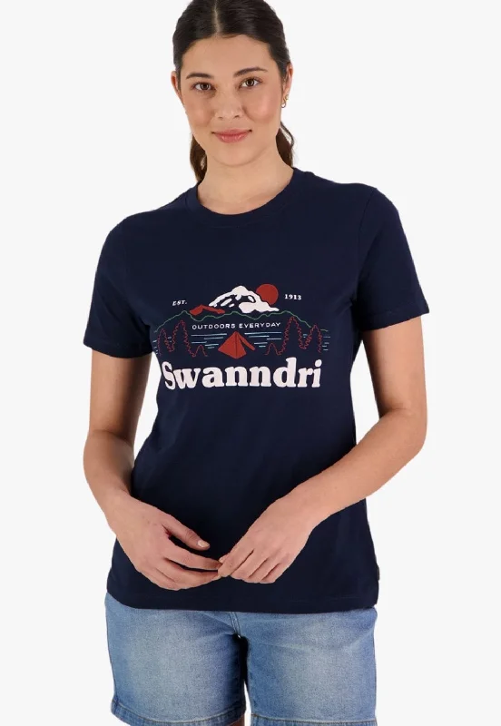 Swanndri Womens Freedom T-Shirt Houndstooth Herringbone Solid