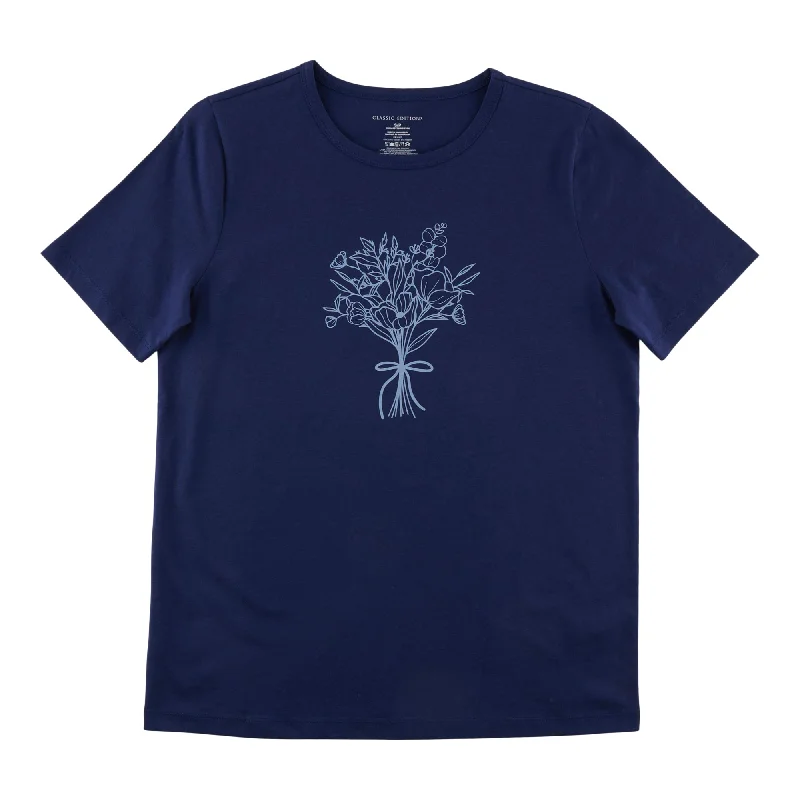 Classic Editions Women's Short Sleeve Tee Satin Fabric Silk Fabric Chiffon Fabric