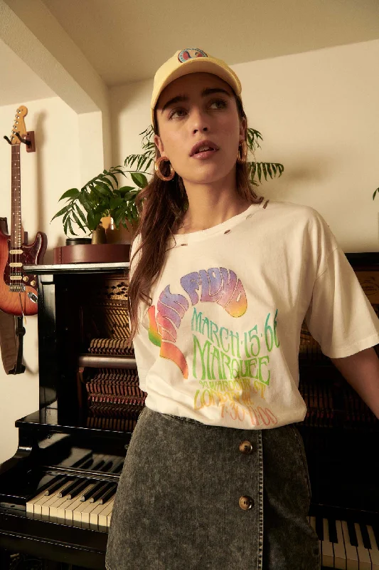 Pink Floyd Marquee Distressed Graphic Tee Handmade Hand-knitted Hand-woven